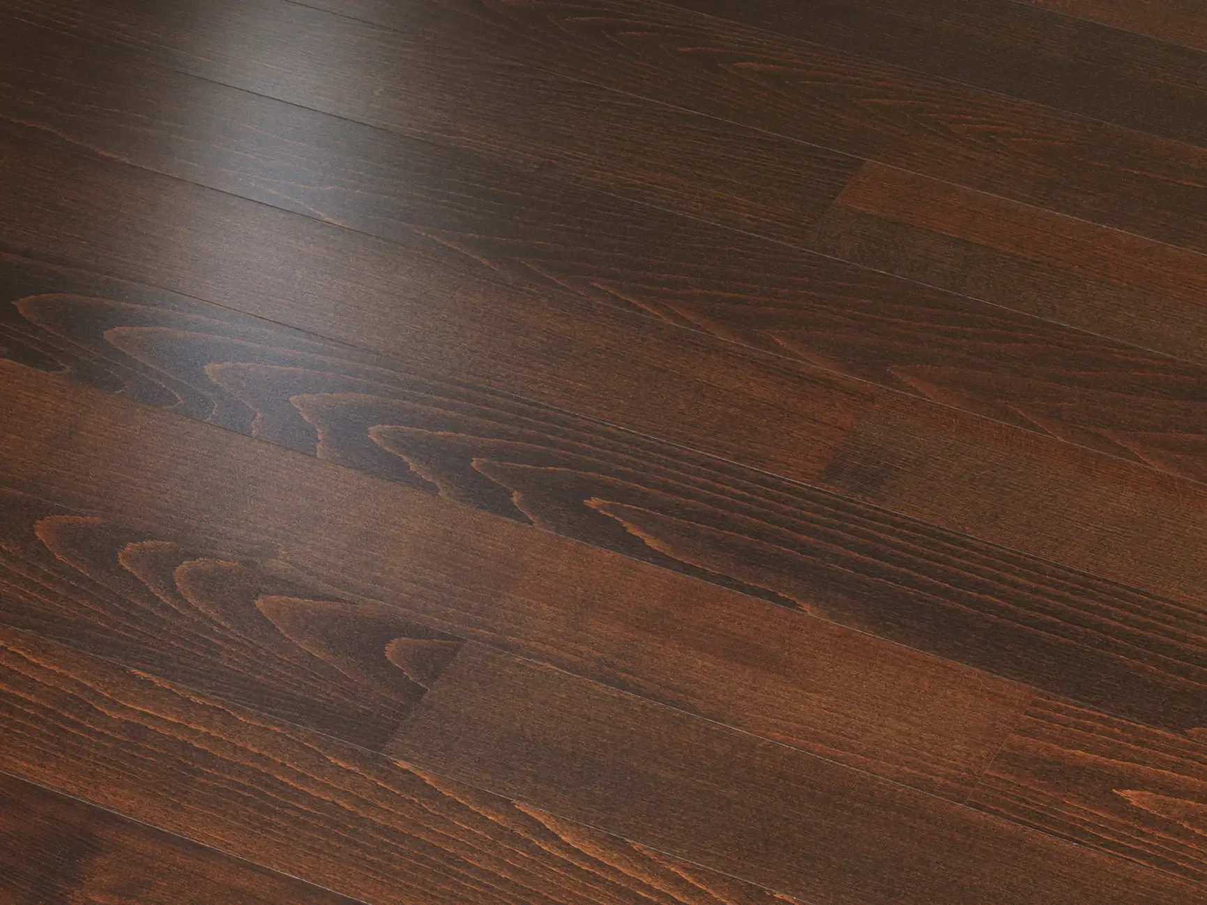 Parquet feuille de bois Hêtre Coffee Beech lisse 124×1203